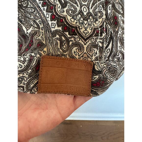 Tommy Hilfiger Paisley Print Jacket Shacket Button Down Brown Women's Sz XL - Picture 6 of 8